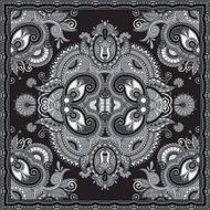 grey ornamental floral paisley bandanna N26