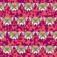 polygonal red panda abstract geometric seamless pattern background