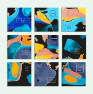 Collection of creative trendy cards Abstract painting templates