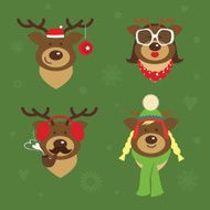 Holiday illustrations Deer family N2