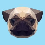 polygonal pug abstract geometric background