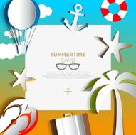 Summertime card or traveling template with beach summer N3