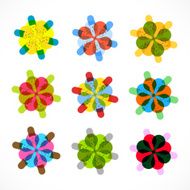 set of abstract colorful floral pattern for design