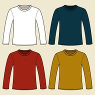Long-sleeved T-shirt template N5