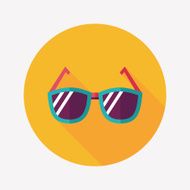 Sunglasses flat icon with long shadow N56