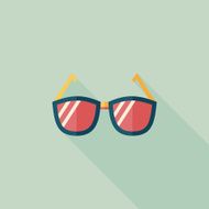 Sunglasses flat icon with long shadow N58