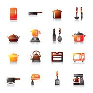 Kitchen Utensils and Appliances Colorful Icons