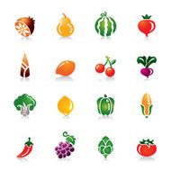 Fruit and Vegetables Colorful Icons N2