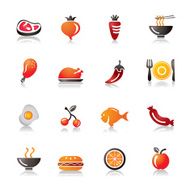 Food Fruits and Vegetables Colorful Icons