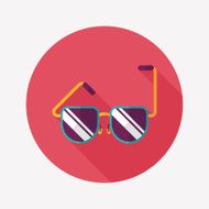 Sunglasses flat icon with long shadow N59