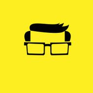 Man glasses hairdo flat icon N2