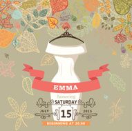 Bridal shower invitation Bridal dress autumn leaves