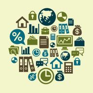 Business Icons in Circle Shape N3