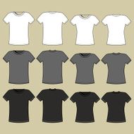 Black gray and white t-shirts template