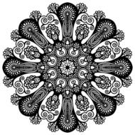 Circle lace ornament round ornamental geometric doily pattern N5