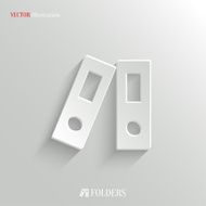 Office folder icon - vector white app button