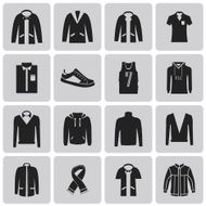 Man clothing black icon set3 Vector Illustration eps10