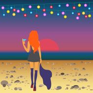 ginger girl on the beach meets sunrise after party