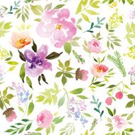 Watercolor flower pattern N163