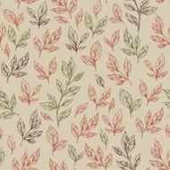 Hand drawn leaf seamless pattern Vector illustration N2