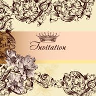 Cute wedding invitation card in vintage style