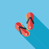 flip flop flat icon with long shadow N21
