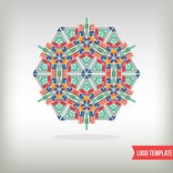 Kaleidoscopic and geometric graphic elements for design Kaleidoscope logo set N4