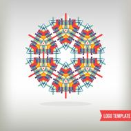 Kaleidoscopic and geometric graphic elements for design Kaleidoscope logo set N5