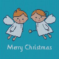 Christmas card with a cute little angels N5