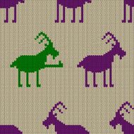 Knitted seamless pattern with goat