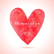 Watercolor painted red heart