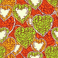 Seamless pattern with doodle hearts N13