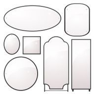 Vector set of mirrors different shapes N3