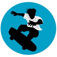 Skateboader on the fly
