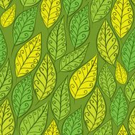 Seamless floral background green leaves seamless pattern drawn