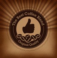 Premium coffee label over vintage background N8
