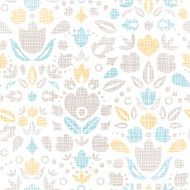 Abstract vintage ornamental tulips textile seamless pattern background