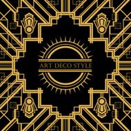 Art Deco vintage decorative frame Retro card design vector template N2