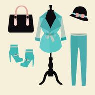 Autumn clothes shopping elements