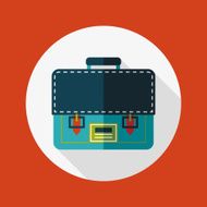 briefcase school bag flat icon with long shadow eps10 N21