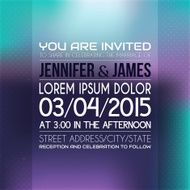 Wedding invitation in bright color