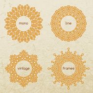 Set of outline design elements in minimal style