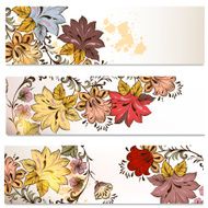 Business cards set in floral style