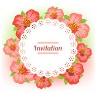 Design of invitation card with pretty stylized flowers N4