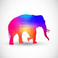 Geometric silhouettes animals Elephant N3