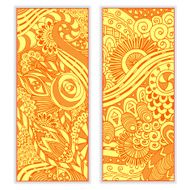 Abstract vector ethnic pattern card set N4