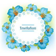 Design of invitation card with pretty stylized flowers N6