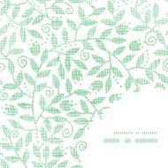 Leaves and swirls textile frame corner pattern background