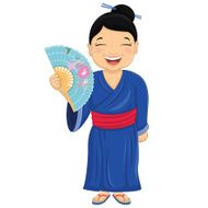 Japanese Girl Vector Illustration N2