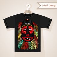 T-Shirt Design With African Mask